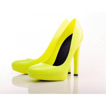 Neon Yellow Stiletto High Heels - Jelly Shoes